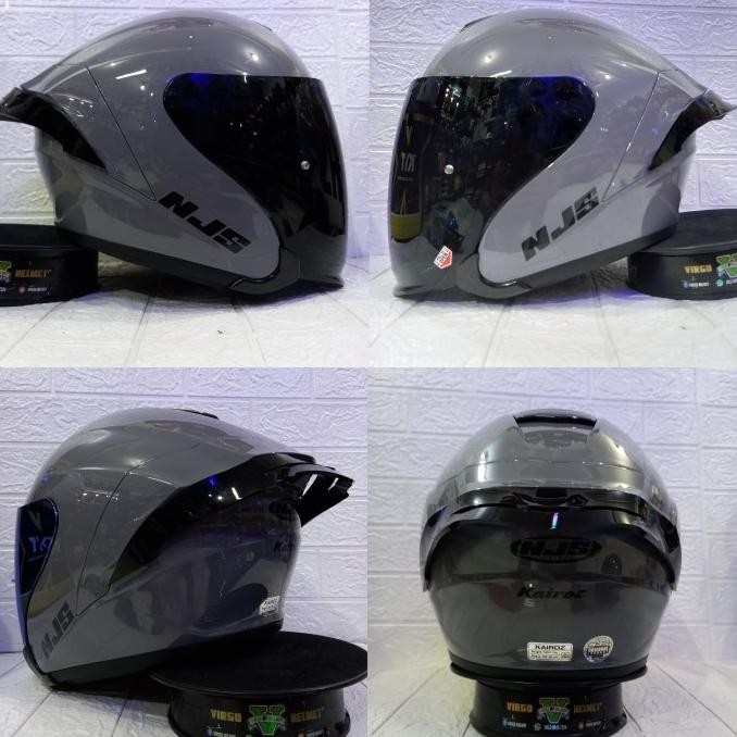 NJS HELM KAIROZ SOLID STONE GREY|HELM NJS KAIROZ PAKET GANTENG LAT