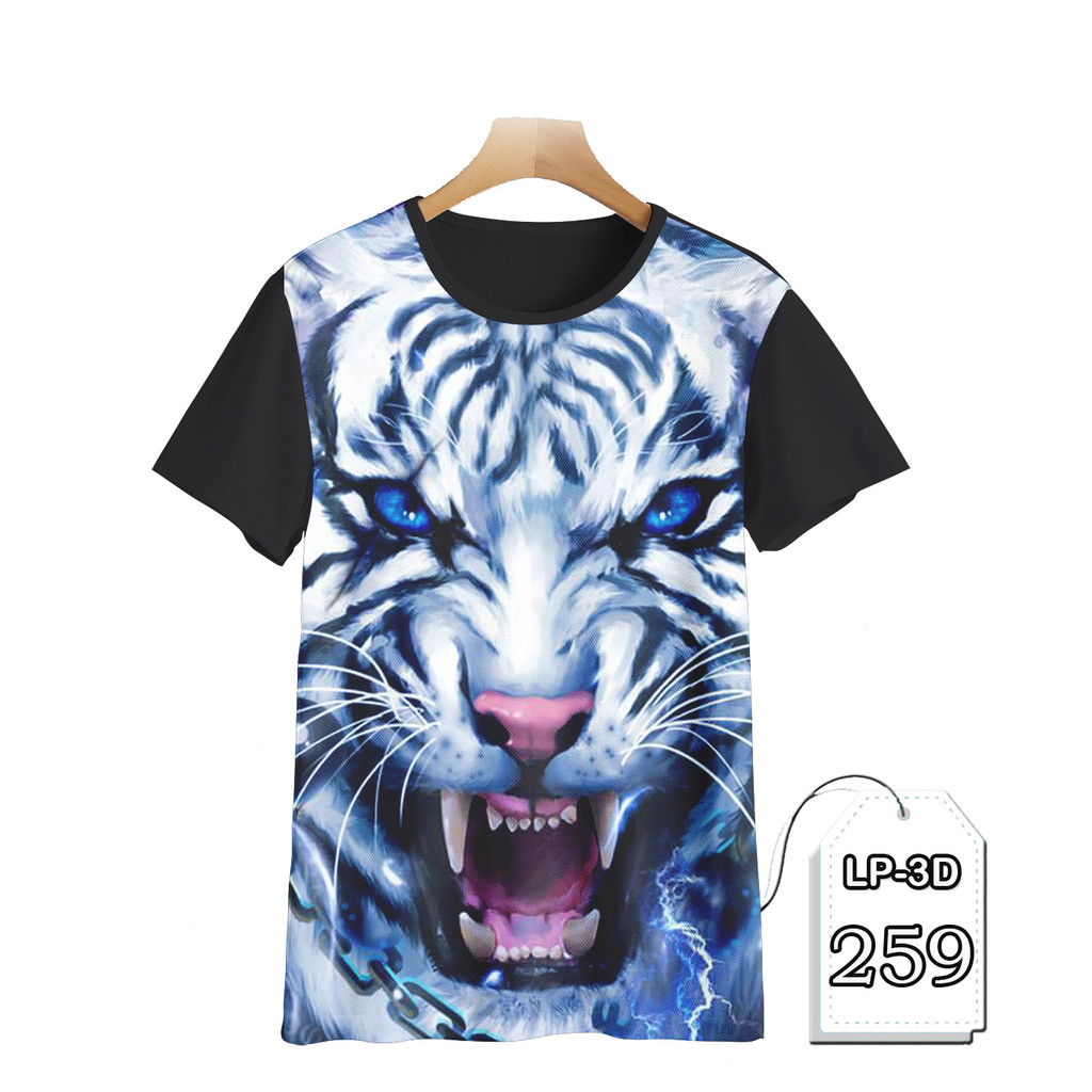 Kaos Harimau Putih Baju Harimau 3D Anak dan Dewasa Fashion Kaos Keren dan Trendy