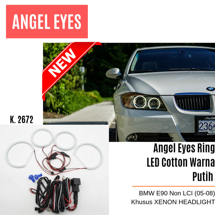 Angel Eyes Ring Cotton Led Bmw E90, E91 Non Lci (2005-2008) /Lampu Bmw