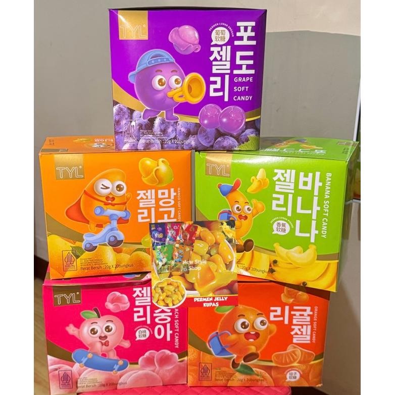 

Lm - [Halal] Permen Jelly Kupas Isi 20 Bks x 20g / Tyl Gummy Candy Aneka Rasa