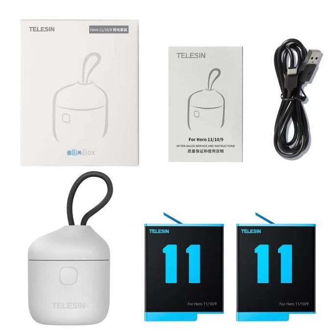 

Telesin Allin Box Portable Storage Charge Gopro Hero 11 Black2 Battery Terlaris