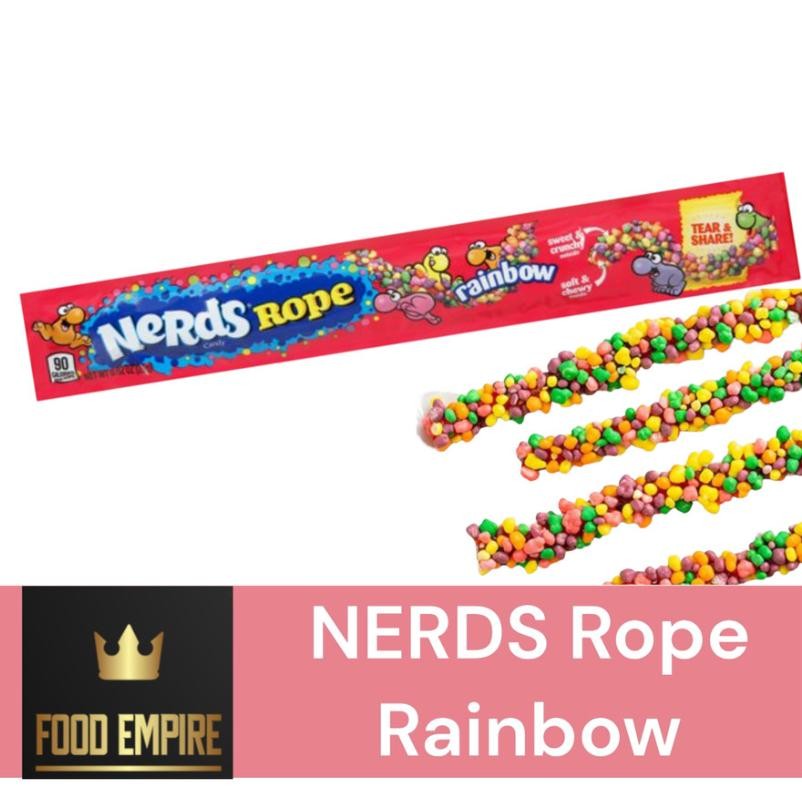 

Lm - NERDS Rope Candy 0.92 oz | Rainbow - Tropical | Permen Chewy 26 gr | NON-HALAL