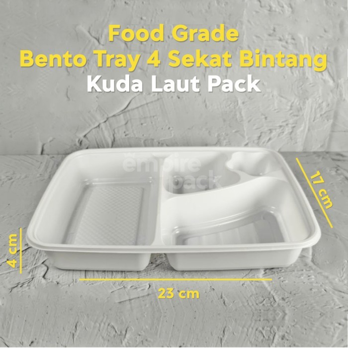 Bento Tray 4 Sekat Bintang - Mika Bento Box Pink - Lunch Box Plastik
