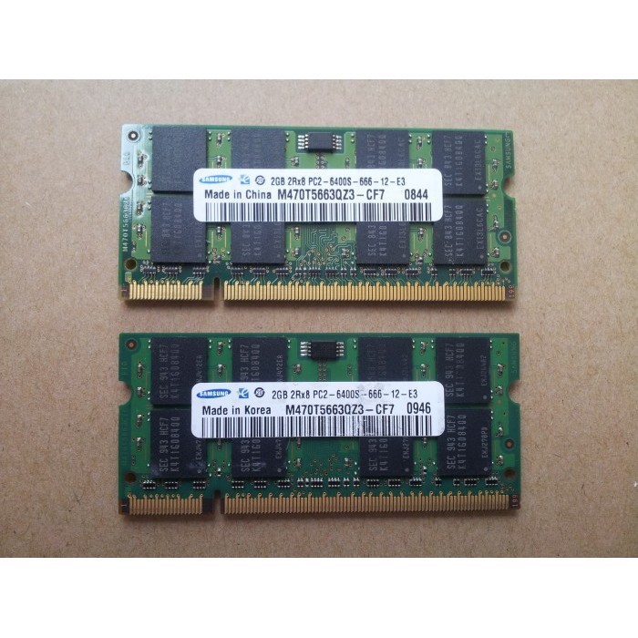 Jual Memory RAM Laptop SODIMM DDR2 - 4GB (2GBx2buah) Samsung PC6400(800MHZ)