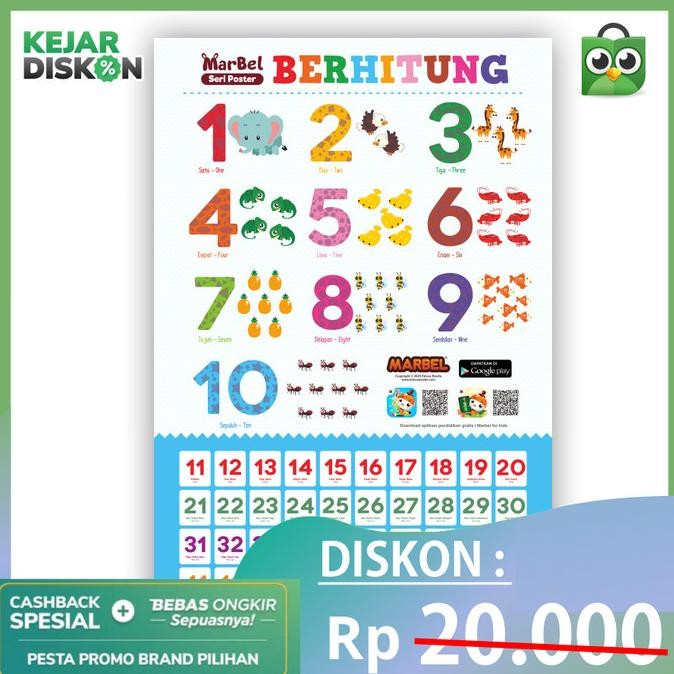 

FREE ONGKIR Poster Angka - Alat Peraga Pendidikan TK SD - 2 Bahasa