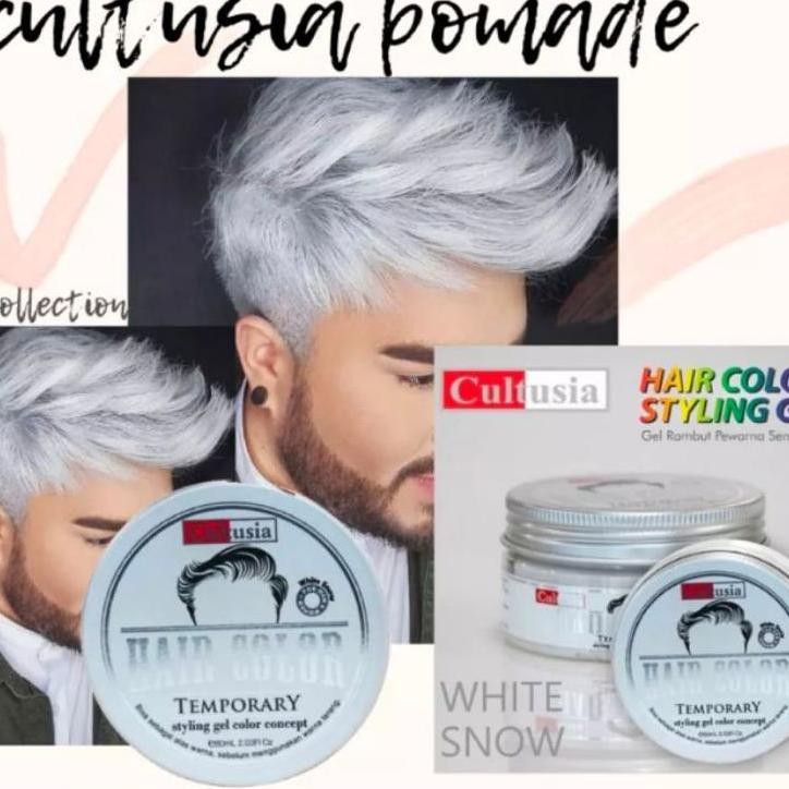 Terkini R8JKU Pomade Warna Cultusia Hair Color Temporary 80ml HITAM PUTIH V55 Terbaru