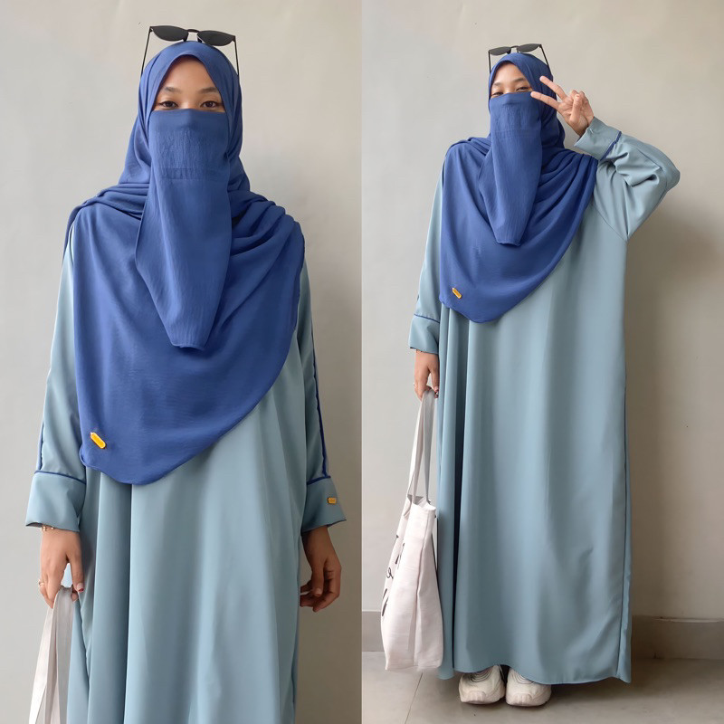 Baju Muslim Halus & Tebal Terbaru Tsurayya - One Set Abaya Sarah(Abaya+Pashmina oval free cadar