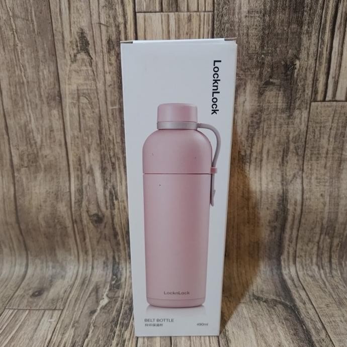 lock n lock belt bottle tumbler - termos stainless ivory 490ml