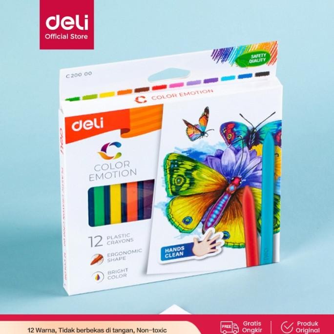 

DELI EC20000 SCHOOL CRAYON / KRAYON - PLASTIC CRAYON TRIANGLE 12WARNA