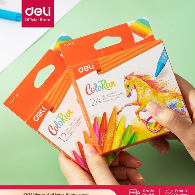 

DELI KRAYON LILIN 12 WARNA REGULER/JUMBO LABEL EC20800 EC20900