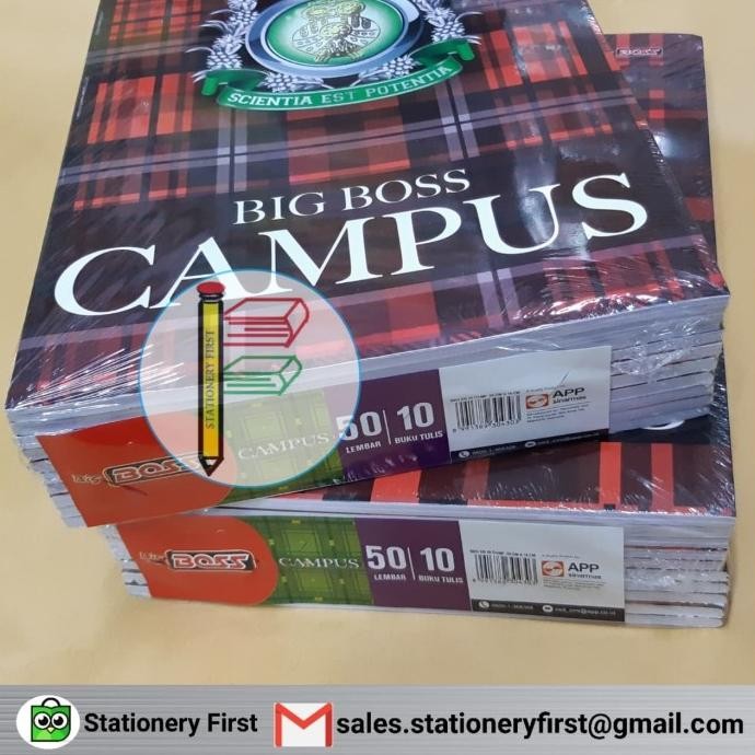 

BUKU TULIS BIG BOSS CAMPUS 50 LEMBAR 10 BUKU