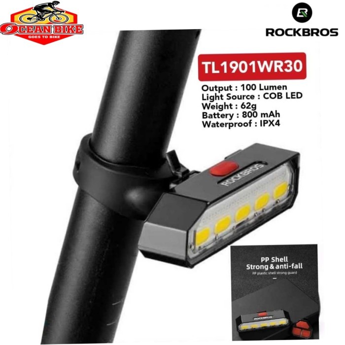 Diskon Lampu Belakang Sepeda Rockbros Q3 Smart Light Tail Brake Sensor