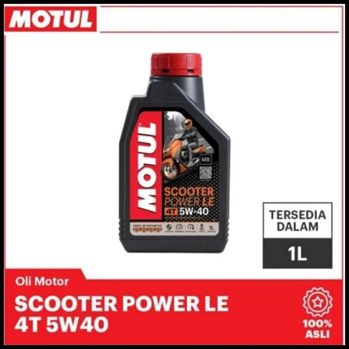 TERMURAH OLI MOTOR MOTUL SCOOTER POWER LE 4T 5W40 / 5W-40 API SN JASO MB - 1L 