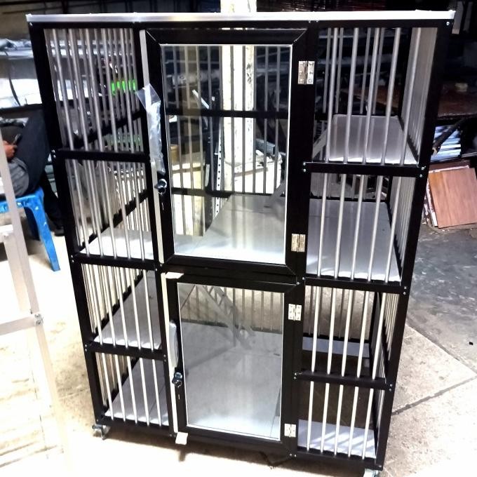 kandang kucing aluminium 2 tingkat