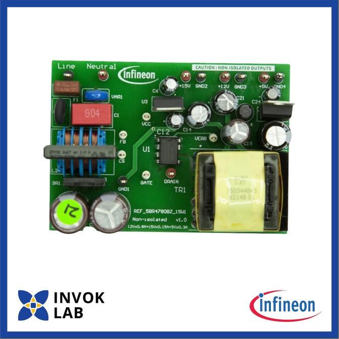 

PROMO INFINEON REF5BR4780BZ15W1TOBO1 REFERENCE BOARD ICE5BR4780BZ, POWER MANAGEMENT, 15W NON-ISOLATED FLYBACK AUXILIARY POWER SUPPLY