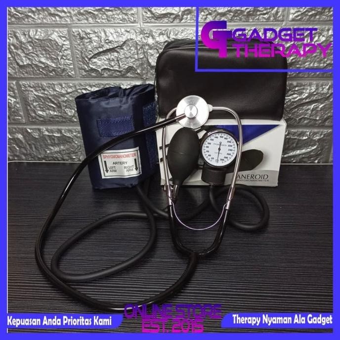 Paket Tensimeter Manual Aneroid Stetoskop Pengukur Tensi Darah Jantung Original Terlaris