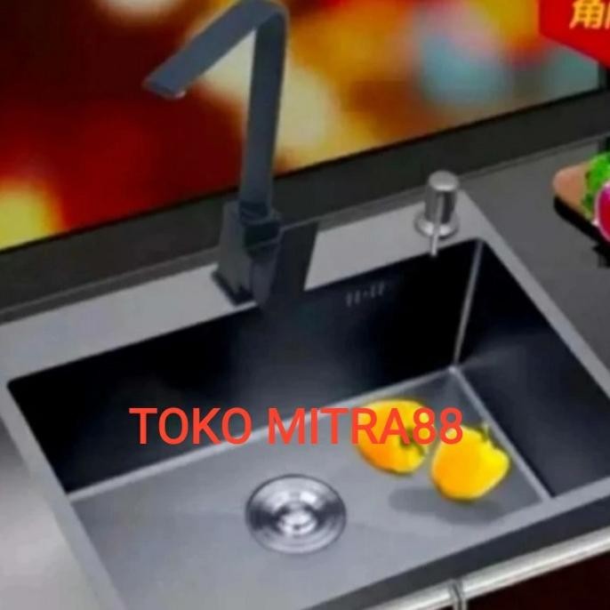 

PROMO PAKET LENGKAP KITCHEN SINK 6045 BLACK KRAN KOTAK PANAS DINGIN