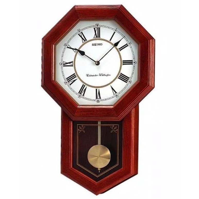 Jam Dinding Seiko QXH110B Original Kayu Melodi Pendulum QXH110