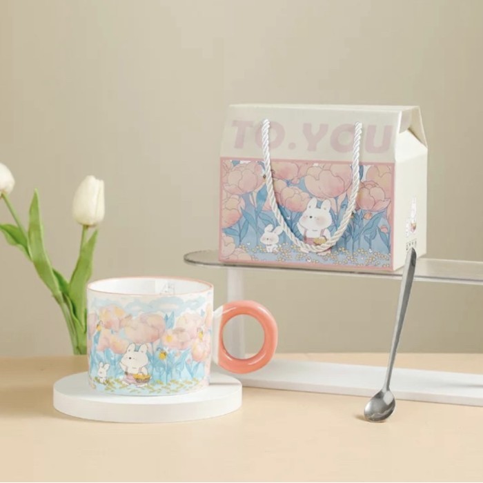 

CNY Rabbit Bowl set/Mangkok keramik motif kelinci/Hampers sincia imlek - Gelas kelinci Limited