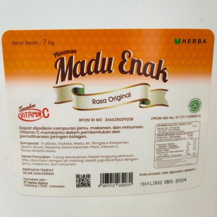 

Madu Honey Maduria 5L