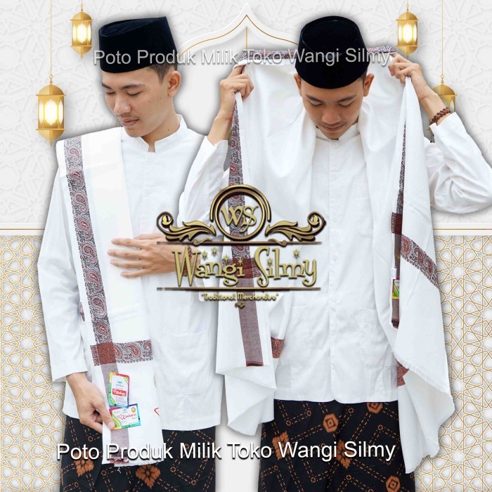 MURAH Sorban Kashmiri Asli India Putih Gading - Sorban Haji - Kashmiri - Putih