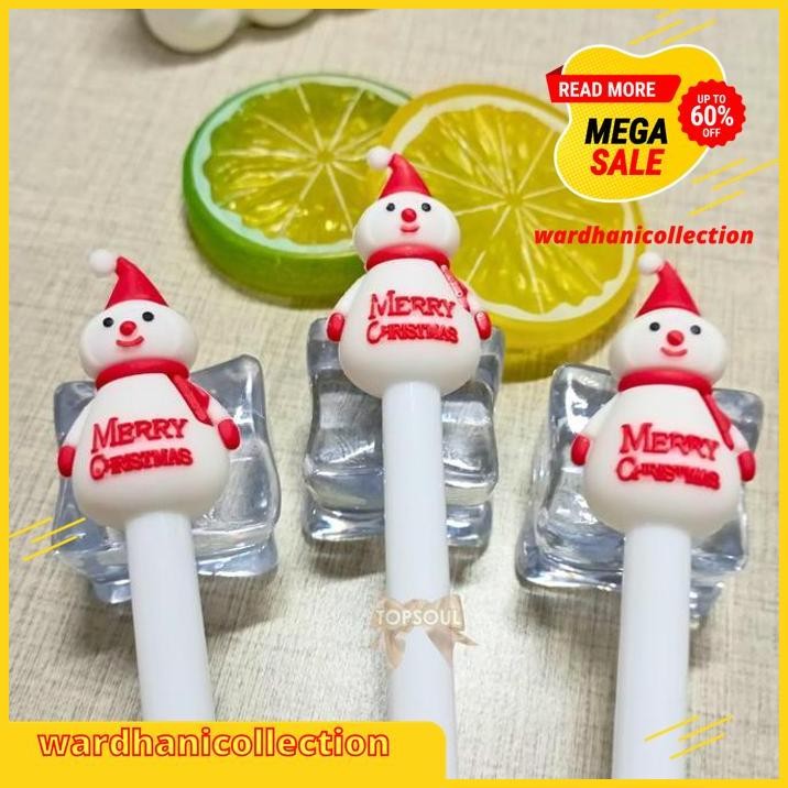 

PULPEN BONEKA SALJU / GEL PEN MERRY CHRISTMAS AKSESORIS NATAL SNOWMAN FREE ONGKIR !!