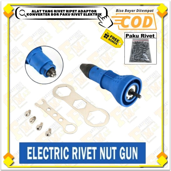 Diskon Alat Tang Rivet Rivet Alat Konektor Adaptor Mata Bor Bonus Paku Rivet