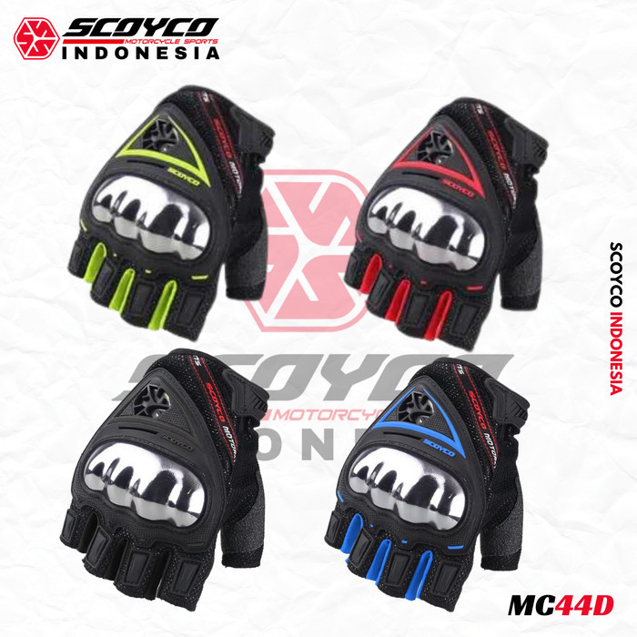 Sarung Tangan Motor Half Finger Protektor TPU Anti Slip Scoyco MC44D