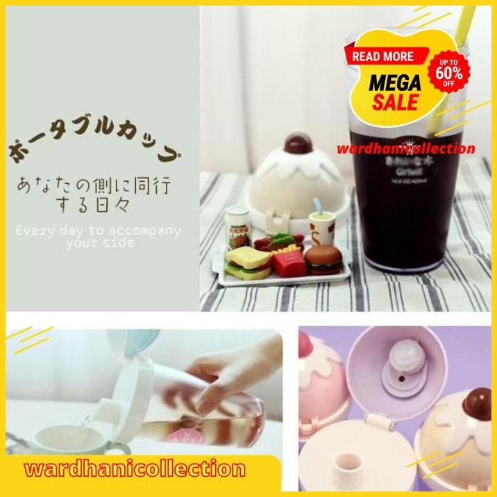 BOTOL MINUM ICE CREAM / GELAS CUP ES KRIM 520 ML UNIK LUCU MENGEMASKAN BEST SELLER 