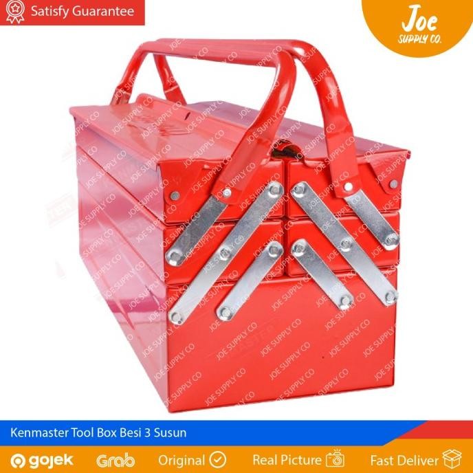 Promo Kenmaster Tool Box Besar 3 Rak Susun Toolbox Besi - Box Perkakas Besi