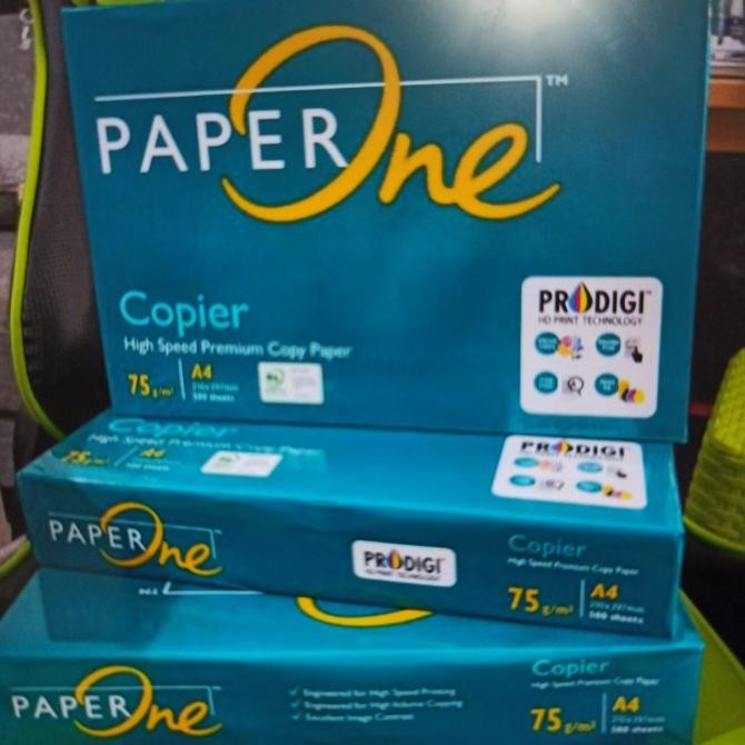 

TERBARU - Kertas A4 75 Gram Paper One/1 dus= 5Rim
