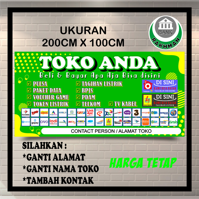 Termurah Spanduk Banner Ppob/Loket/Pulsa Ukuran 2M X 1M