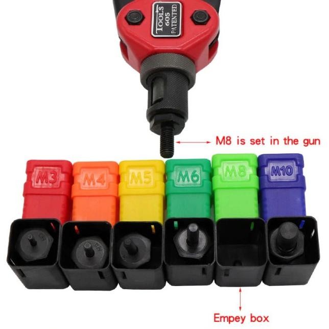 Tang Pau Rivet Hand Nut Gun With 60Pc Nut Hand Riveter Tang Rivet