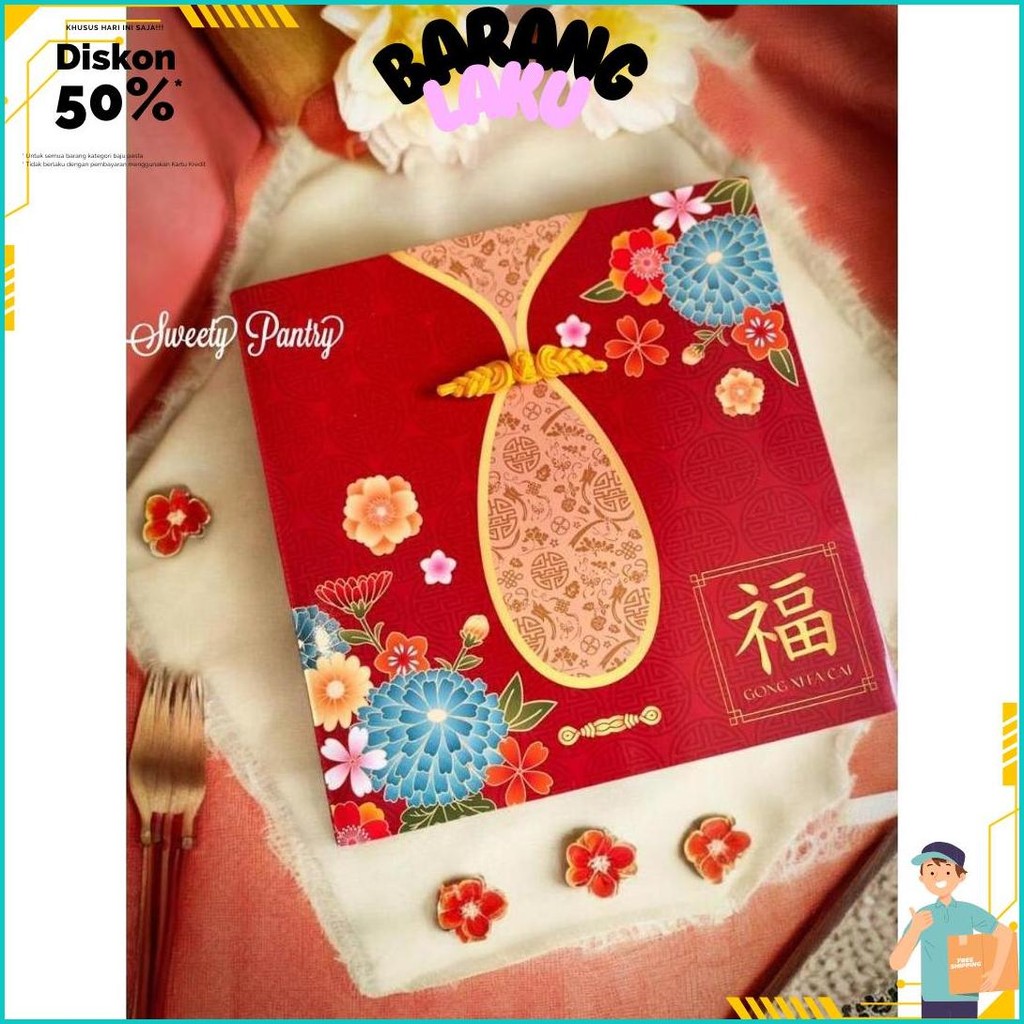 

Cb Xinxin - Box Kotak Dus Packaging Kue Imlek Cny Uk 22X22X9 Cm Terlaris