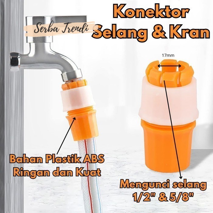(STKS7) Konektor Selang Kran Air Sambungan Keran Selang 1/2 in  5/8 Inch Klem Clem Clamp Putar Quick