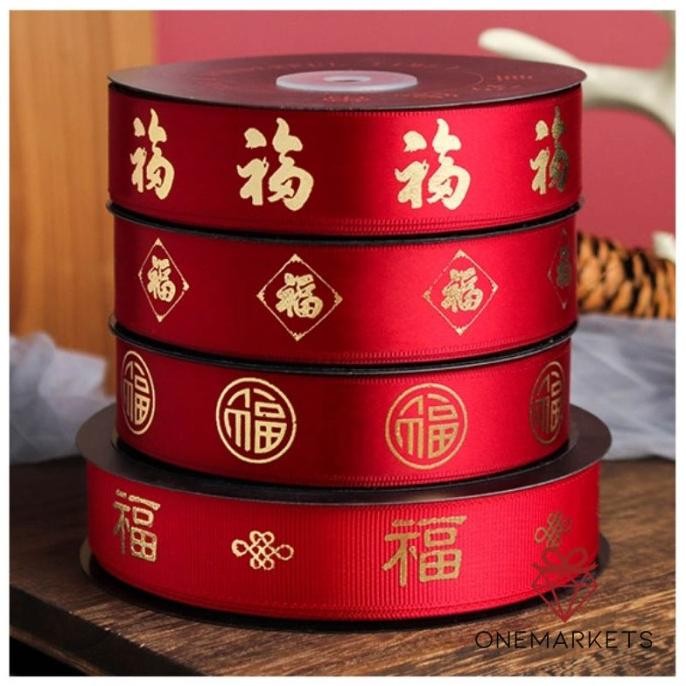 

BIG SALE 1ROLL PITA IMLEK HOK 2,5CM - RIBBON CHINESE NEW YEAR FU PS201 !!!!!