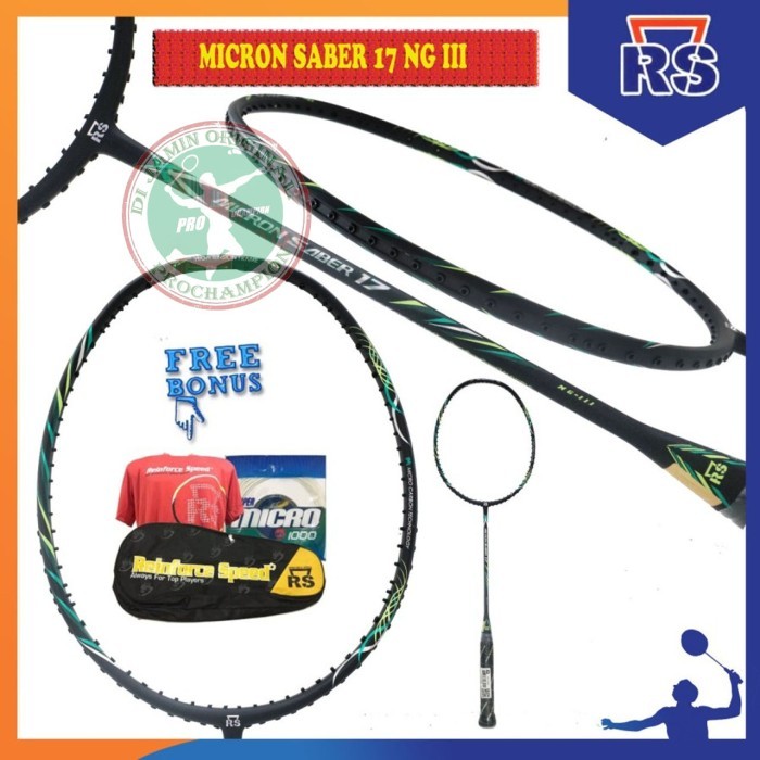 Murah RS MICRON SABER 17 NG III RAKET BADMINTON ORIGINAL Non COD