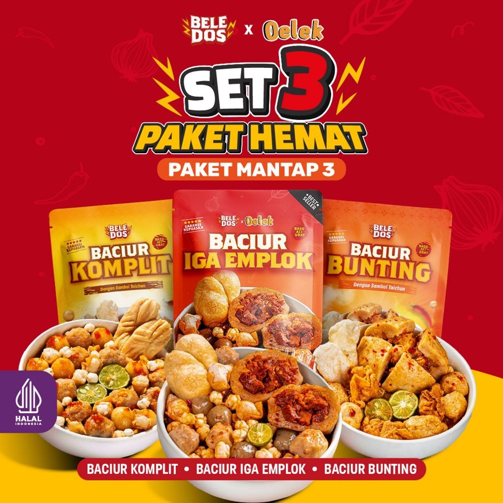 

Beledos Paket Mantap 3 /Baciur Iga Emplok/Baciur Komplit/Baciur Bunting