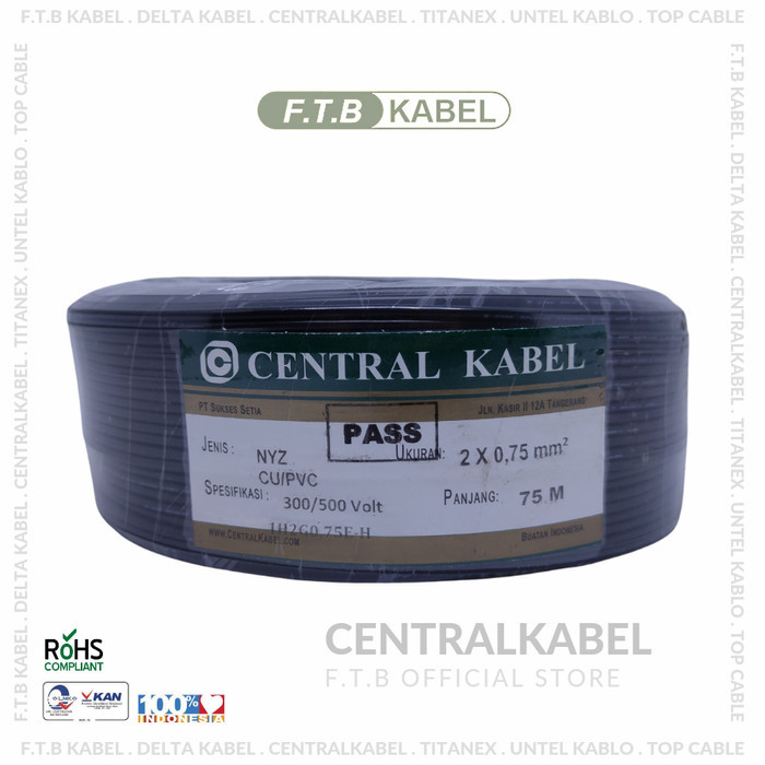 CUCI GUDANG Central Kabel Listrik NYZ 2x0.75 Kabel NYZ 2x0,75 Tembaga NYZ 2x30 Mtr