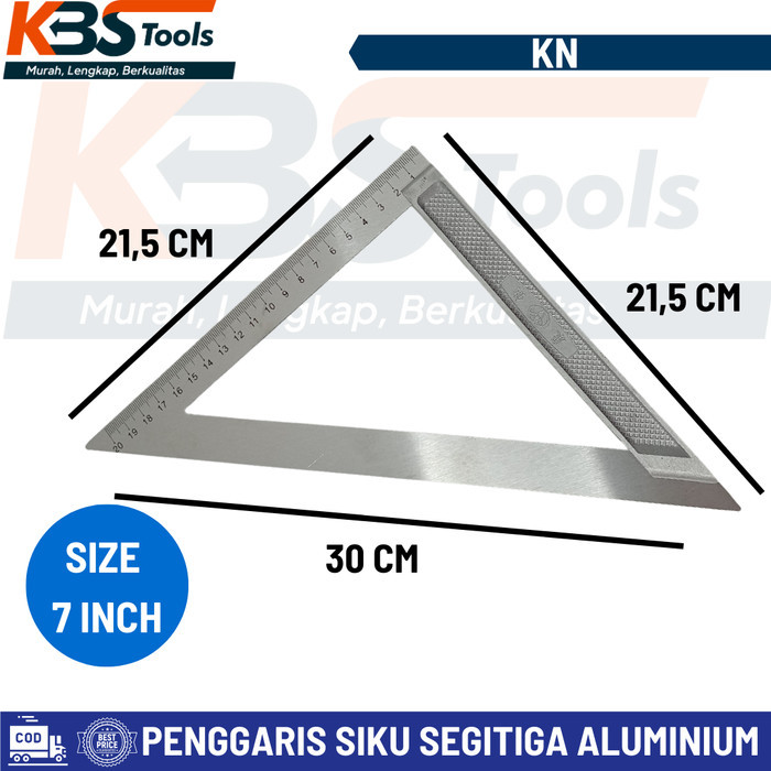 

best seller] Penggaris Siku Segitiga Aluminium 7" Inch - Siku Tukang Multifungsi KN