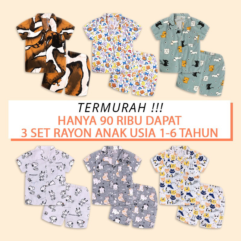 Baju Anak & Bayi 100ribu dapat 3 stel / PINVY / 1-6 tahun / SETELAN RAYON ANAK / BAJU ANAK LAKI-LAKI