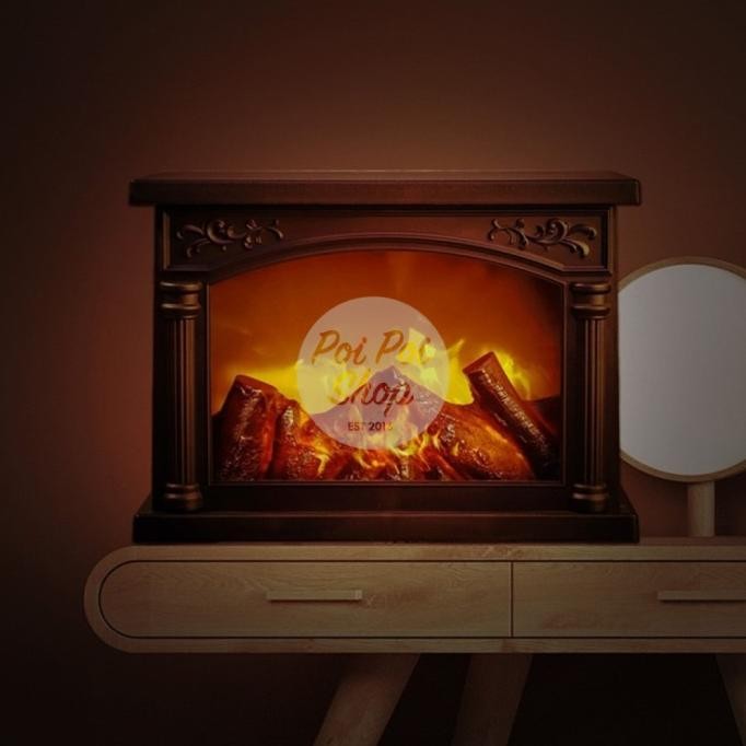 >>>>>] Lampu Dekor LED Fireplace Classic Api Unggun Tungku Api Erope Dekorasi Rumah Dinding Design I
