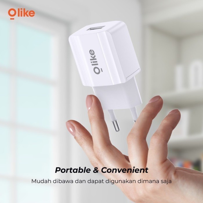 ] OLIKE Adaptor Kepala Charger Casan Kabel USB LED Emergency Senter Cas