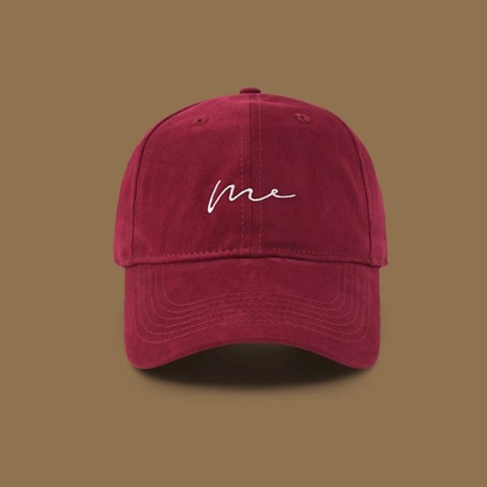 Topi Topi Baseball Cap Distro Import Logo ME Pria Wanita Korea Style Unisex - Claret termurah keren