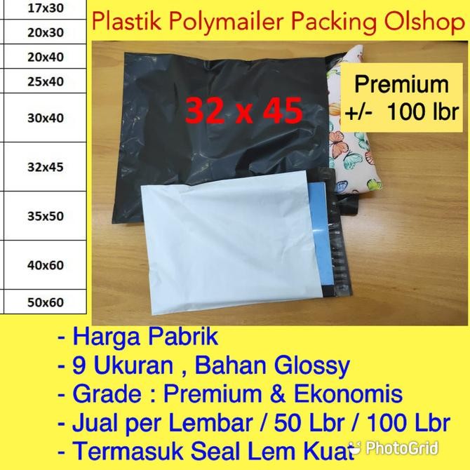 

Promo Packaging Plastik Polymailer 32x45 Amplop Kantong Kemasan 100 Glossy COD