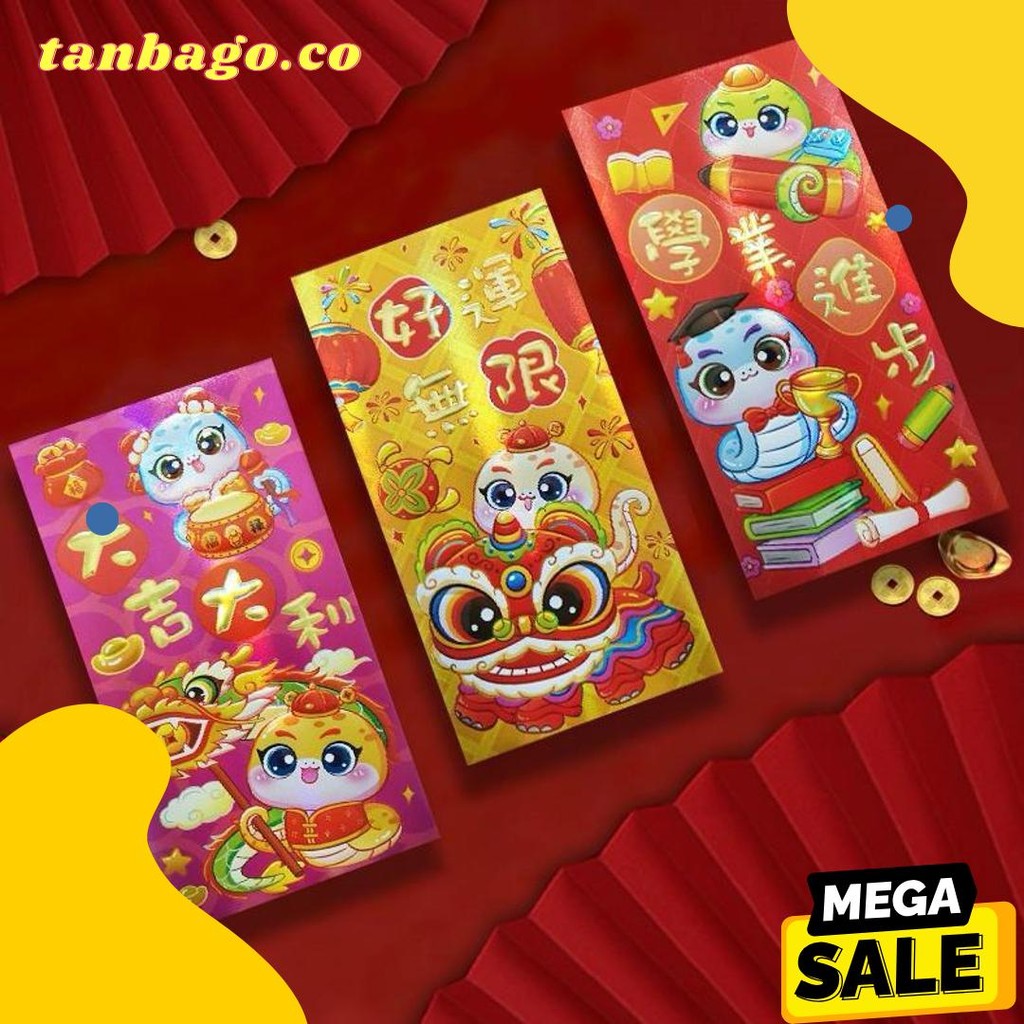 

Terbaru Joyful 6Pcs Angpao Panjang Ular Hologram Tebal 2025 / Angpao Imlek Premium Tahun Ular / Amplop Chinese New Year Tebal Cny 2025 Hok / Ampao Rejeki Amplop Barong / Angpao Kilat Holo Lucu (Murmer)
