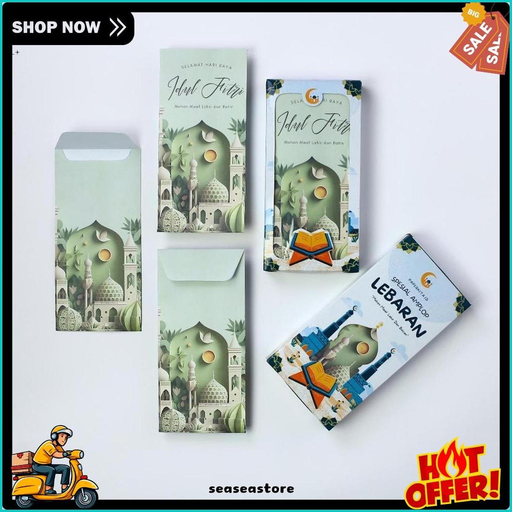 

Amplop Lebaran Premium (Isi 50Pcs) Desain 2025 Berbagai Tema Angpau Idul Fitri Panjang 100Gsm (6.6)