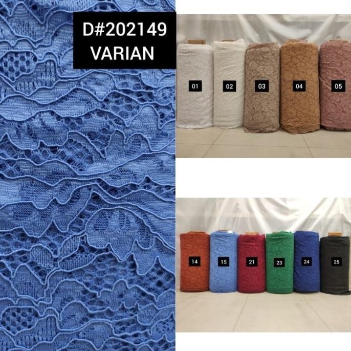 ,,,,,,,] kain Brokat Bunga Timbul D#202149 VARIAN