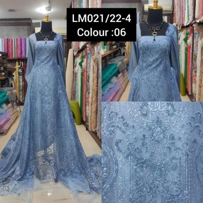 &<&<&<&] Kain Tile Sugar Candy Payet Crystal Sapto Biru Denim