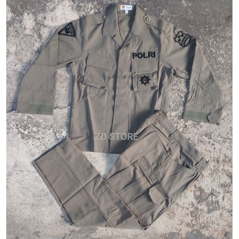 Baju Seragam Seragam PDL Tactical Hijau Jatah Brimob Bahan Halus Tahun 2023